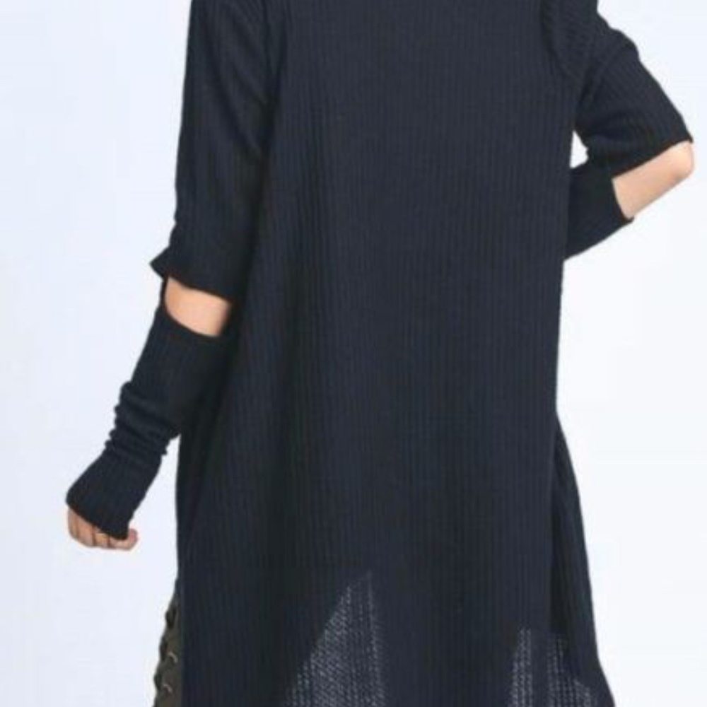 Open-Elbow Spring Light Sweater